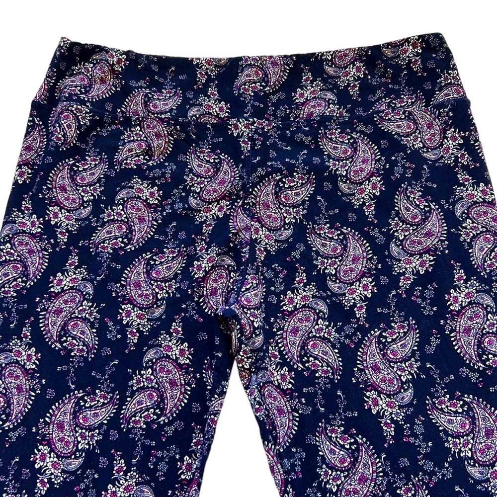 Lildy | Paisley Floral Super Soft Leggings Capri High‎ Waisted Navy/Pink …